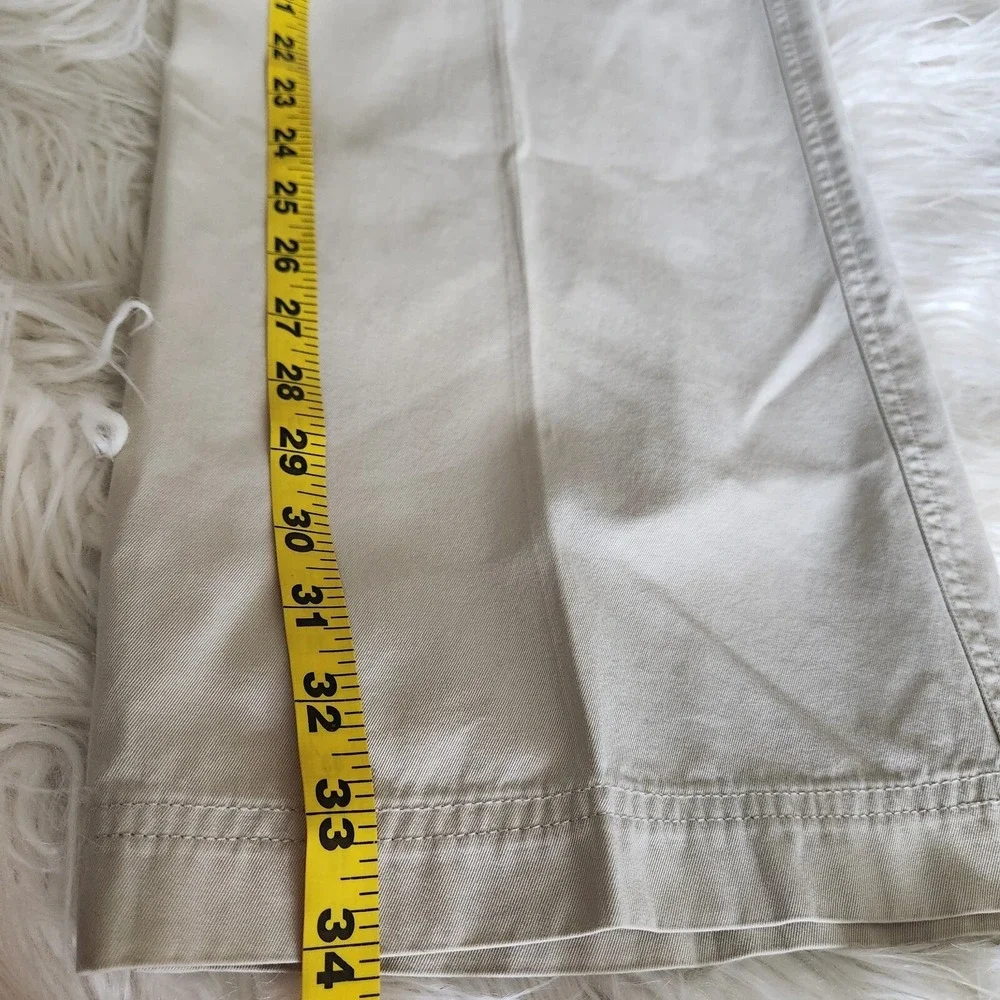 Banana Republic Chinos Pants Mens 34x34 Long‎ Trouser Flat Front Beige FLAW